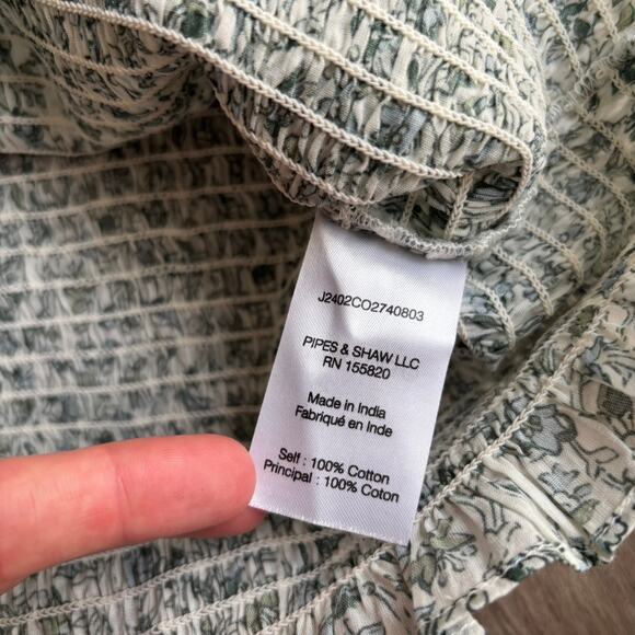 Veronica Beard Needham Floral Smocked Tank Top Large - Picture 9 of 10